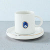 Bricard Hatira Espressoset Wit-Goud 12-Delig – 6 Kopjes 60 ml met Schotel