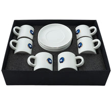 Bricard Hatira Espressoset Wit-Goud 12-Delig – 6 Kopjes 60 ml met Schotel