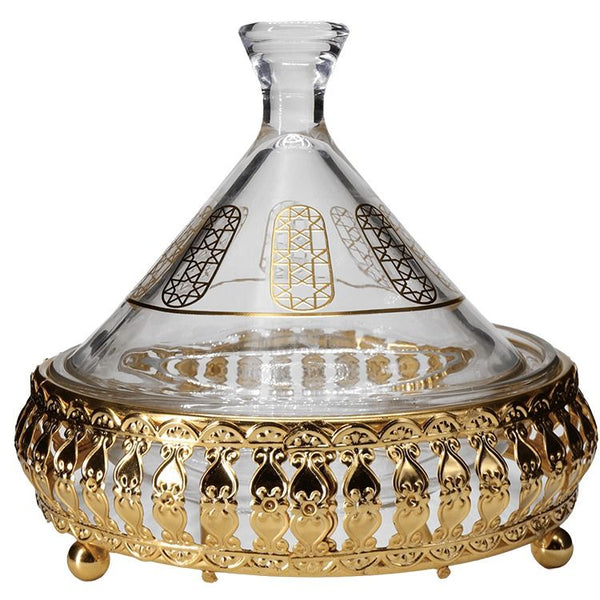 Bricard Almeria Tajine Goud Ø15 cm – 2-Delige Glazen Tajine Schaal