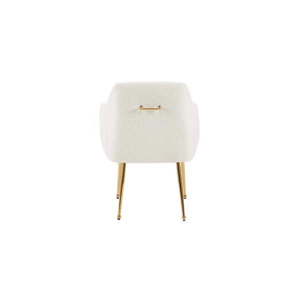 Stoel MILA - Gouden Poten & Witte Teddy Stof