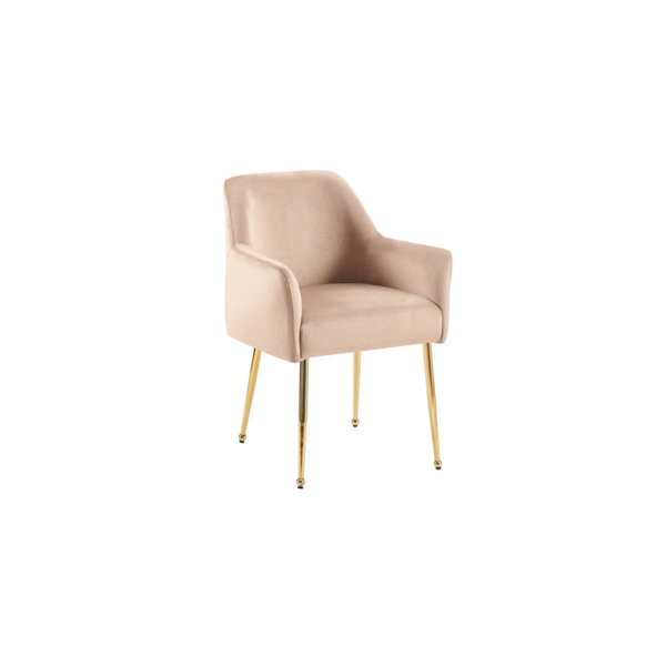 Stoel MILA – Goudkleurige Poten & Taupe Croco Stof