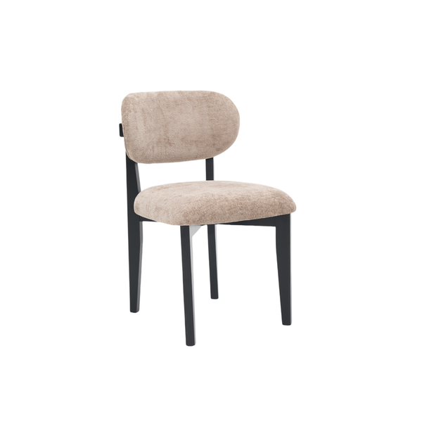 Stoel SILLA - Zwarte Poten & Bruine Stof