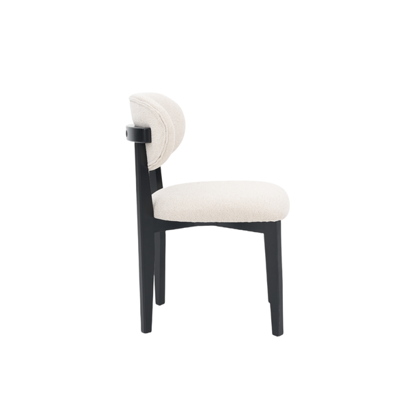 Stoel SILLA - Zwarte Poten & Roomkleurige Stof