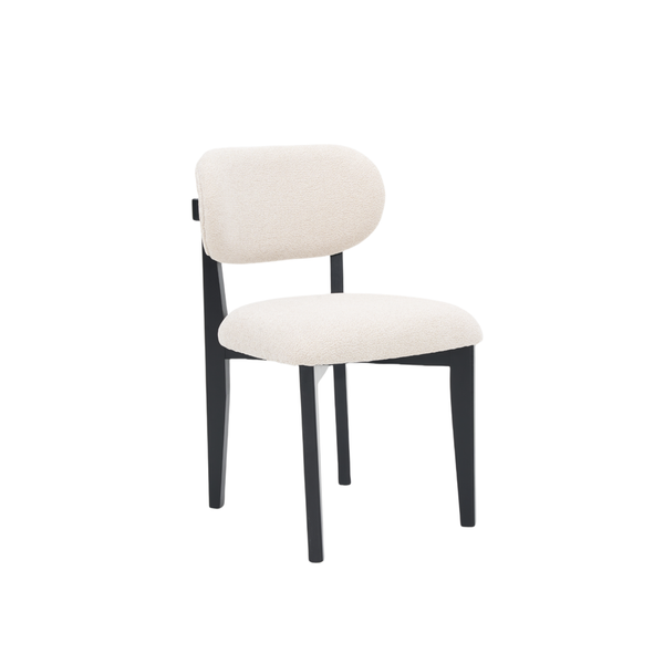 Stoel SILLA - Zwarte Poten & Roomkleurige Stof