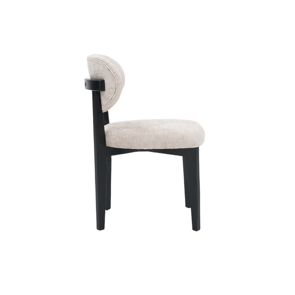 Stoel SILLA - Zwarte Poten & Taupe Stof