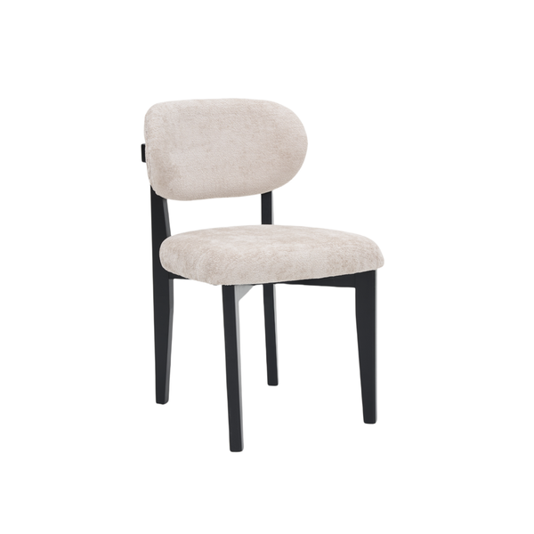 Stoel SILLA - Zwarte Poten & Taupe Stof