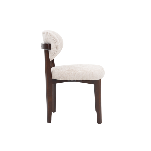 Stoel SILLA - Bruine Poten & Taupe Stof