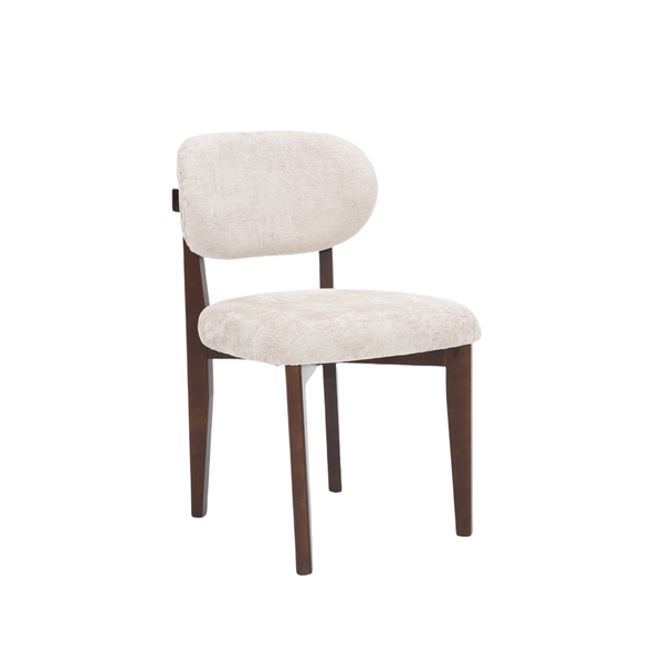 Stoel SILLA - Bruine Poten & Taupe Stof