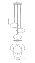Coco 3-Lichts Premium Hanglamp Opal Glas (Zwart)