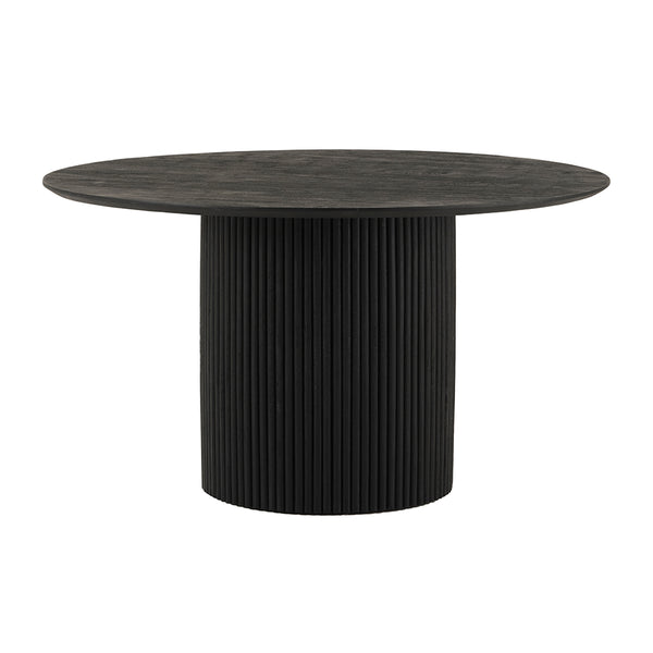 Congo Ronde Eettafel Ø140 cm – Massief Acaciahout in Luxe Zwarte Afwerking