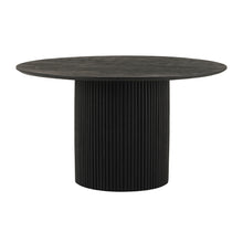 Congo Ronde Eettafel Ø140 cm – Massief Acaciahout in Luxe Zwarte Afwerking