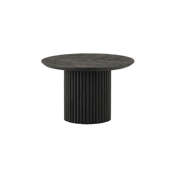 Congo Ronde Salontafel Ø60 cm – Massief Acaciahout in Luxe Zwarte Afwerking