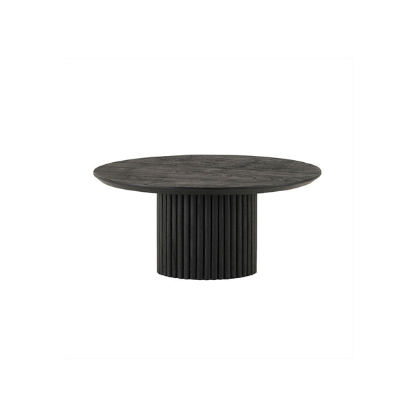 Congo Ronde Salontafel Ø90 cm – Massief Acaciahout in Luxe Zwarte Afwerking