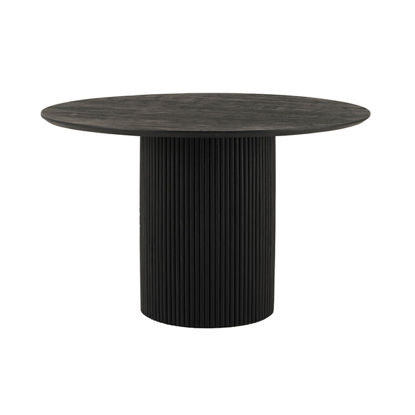 Congo Ronde Eettafel Ø120 cm – Massief Acaciahout in Luxe Zwarte Afwerking