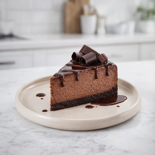 dessertbord beige met dessert presentatie