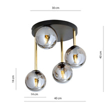 Plafondlamp DOLCE – 4-lichts | Grafiet & Goud | Ø40 cm
