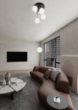 Plafondlamp DOLCE 4-lichts Opal | Zwart & Goud