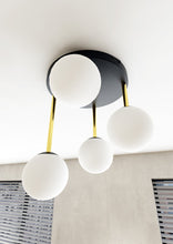 Plafondlamp DOLCE 4-lichts Opal | Zwart & Goud