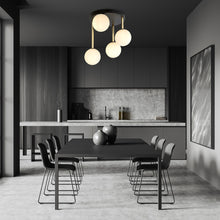 Plafondlamp DOLCE 4-lichts Opal | Zwart & Goud