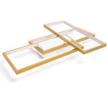 LED Geometrische Plafondlamp 38W Goud – Dimbaar CCT 2700K-6500K met Afstandsbediening – Modern Vierkant Design