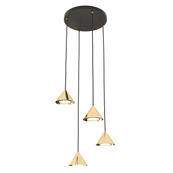 ELIT Design Hanglamp – Minimalistische 4-Lichts Goud Zwart – Moderne Plafondlamp