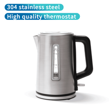 Waterkoker 1.7L Roestvrij Staal 2200W – Droogkook- en Oververhittingsbeveiliging – Zilver/Zwart – Voedselveilig RVS