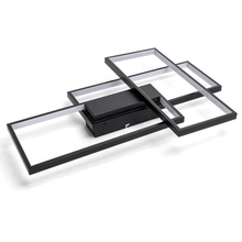 LED Geometrische Plafondlamp 38W Zwart – Dimbaar CCT 2700K-6500K met Afstandsbediening – Vierkant Design, 4400lm