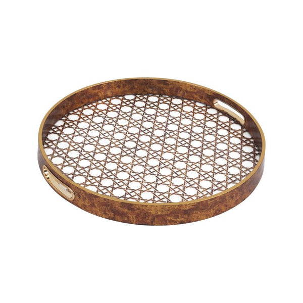 Fugurato Dienblad Glas Goud Ø40 cm – Rond Luxe Serveerblad