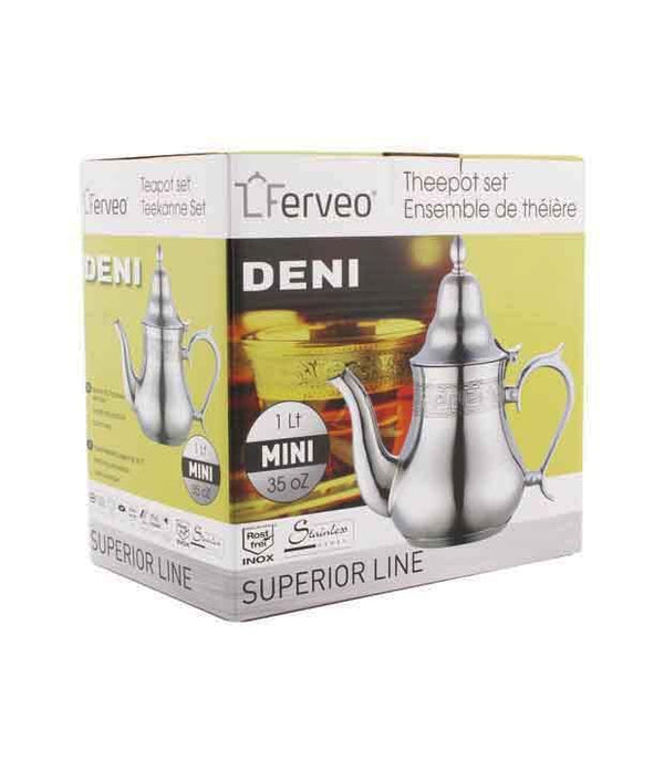Ferveo Deni Marokkaanse Theepot 1.0 Liter – RVS Mini Theepot Geschikt voor Inductie – detailfoto 2