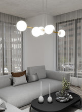 Design Plafondlamp GRAVITY – Wit & Goud – Minimalistische 6-Lichts Hanglamp