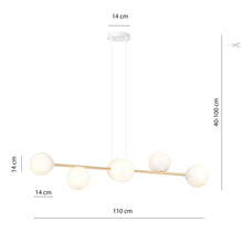 Design Plafondlamp GRAVITY – Wit & Goud – Minimalistische 6-Lichts Hanglamp