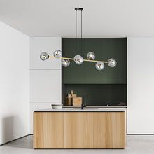 Design Plafondlamp GRAVITY – Zwart, Goud & Rookglas – 8-Lichts Hanglamp