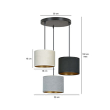 HILDE 3-lichts Ronde Hanglamp – Mix Kleuren met Goud