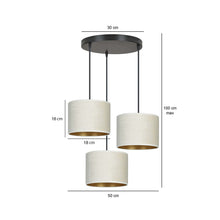 HILDE 3-lichts Ronde Hanglamp – Wit met Goud
