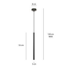 SELTER Design Hanglamp – Minimalistische Zwarte 1-Lichts Plafondlamp – Modern Staafdesign