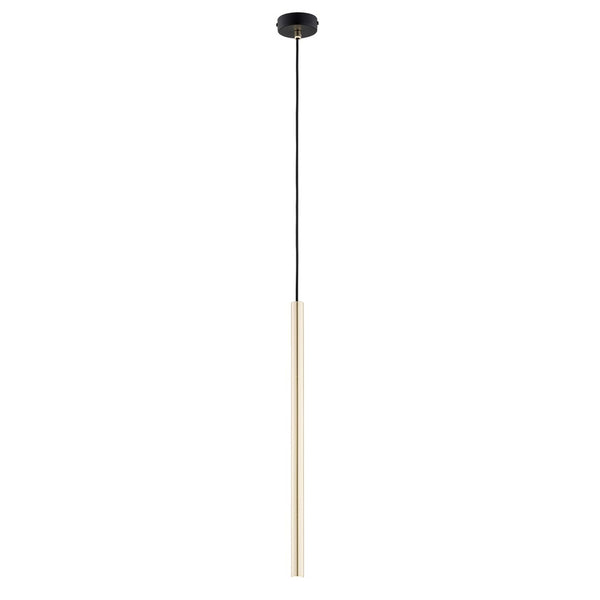 SELTER Design Hanglamp – 1-Lichts Zwart Goud – Minimalistische Staafvormige Plafondlamp