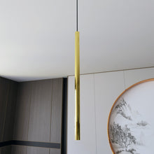 SELTER Design Hanglamp – 1-Lichts Zwart Goud – Minimalistische Staafvormige Plafondlamp