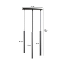 SELTER Design Hanglamp – 3-Lichts Minimalistische Zwarte Plafondlamp – Slank en Modern
