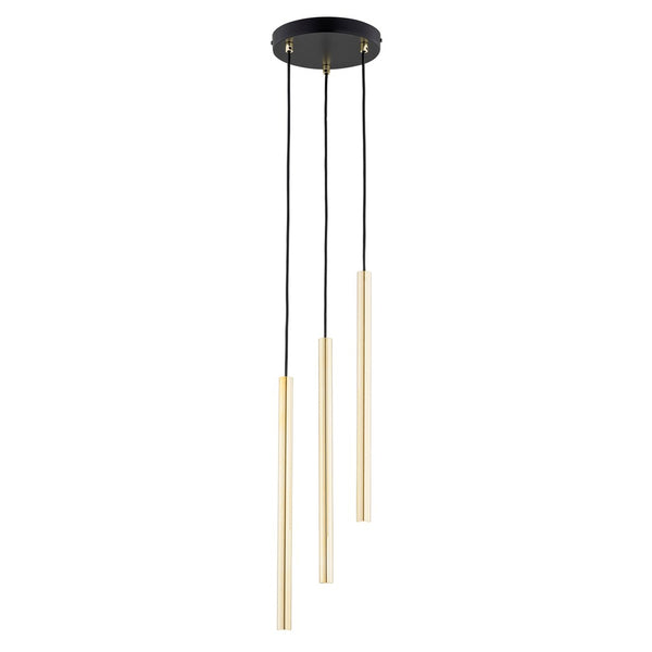 SELTER Design Hanglamp – 3-Lichts Rond Zwart Goud – Minimalistische Moderne Plafondlamp