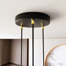 SELTER Design Hanglamp – 3-Lichts Rond Zwart Goud – Minimalistische Moderne Plafondlamp