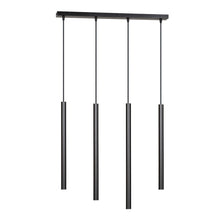 SELTER Design Hanglamp – 4-Lichts Minimalistische Zwarte Plafondlamp – Slanke Industriële Look