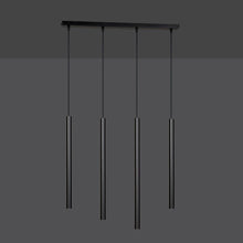 SELTER Design Hanglamp – 4-Lichts Minimalistische Zwarte Plafondlamp – Slanke Industriële Look