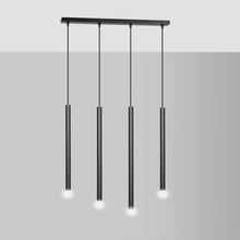 SELTER Design Hanglamp – 4-Lichts Minimalistische Zwarte Plafondlamp – Slanke Industriële Look