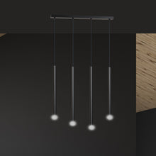 SELTER Design Hanglamp – 4-Lichts Minimalistische Zwarte Plafondlamp – Slanke Industriële Look