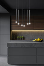 SELTER Design Hanglamp – 6-Lichts Minimalistische Zwarte Plafondlamp – Modern Lineair Ontwerp