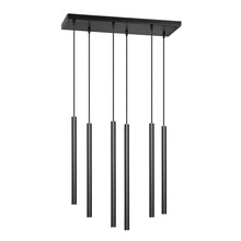 SELTER Design Hanglamp – 6-Lichts Minimalistische Zwarte Plafondlamp – Modern Lineair Ontwerp
