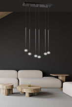 SELTER Design Hanglamp – 6-Lichts Minimalistische Zwarte Plafondlamp – Modern Lineair Ontwerp