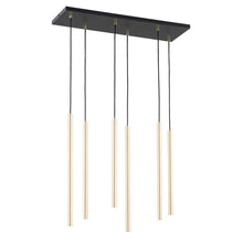 SELTER Design Hanglamp – 6-Lichts Zwart Goud – Minimalistische Luxe Plafondlamp Rechthoekig