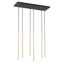 SELTER Design Hanglamp – 6-Lichts Zwart Goud – Minimalistische Luxe Plafondlamp Rechthoekig