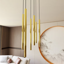 SELTER Design Hanglamp – 6-Lichts Zwart Goud – Minimalistische Luxe Plafondlamp Rechthoekig